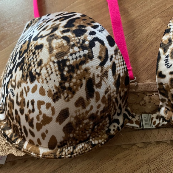 PINK Victoria's Secret Cheetah Print Lace Bra - Picture 2 of 7